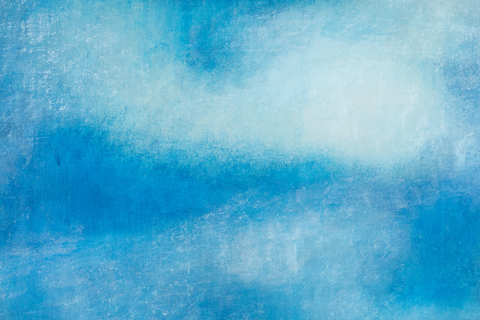 alt="Close-up detail of Yuunmushin (Clouds, Wandering Free) painting showing drifting clouds and subtle gradations of blue by Eien Iwahashi in Nihonga style"