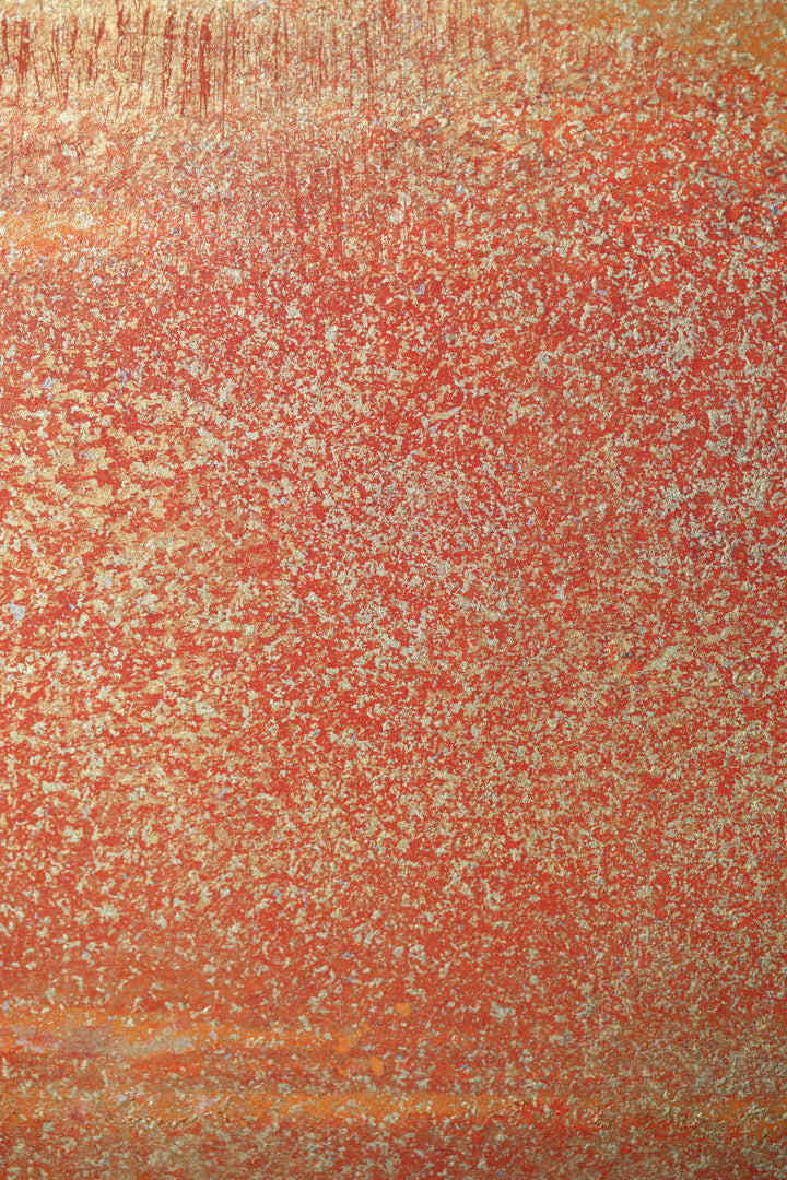 alt="Close-up detail of Reimei painting by Yoshihiro Shimoda in Nihonga style"