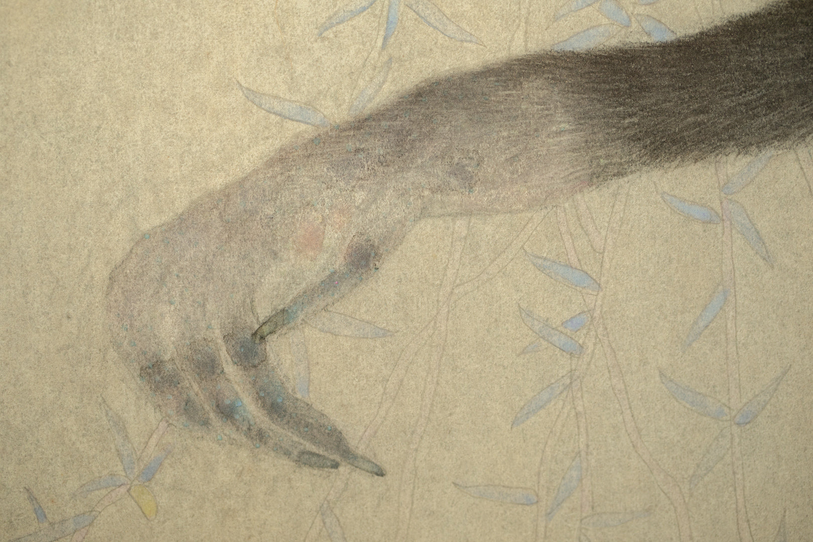 alt="Close-up detail of Gen painting by Koichi Takeuchi in Nihonga style"