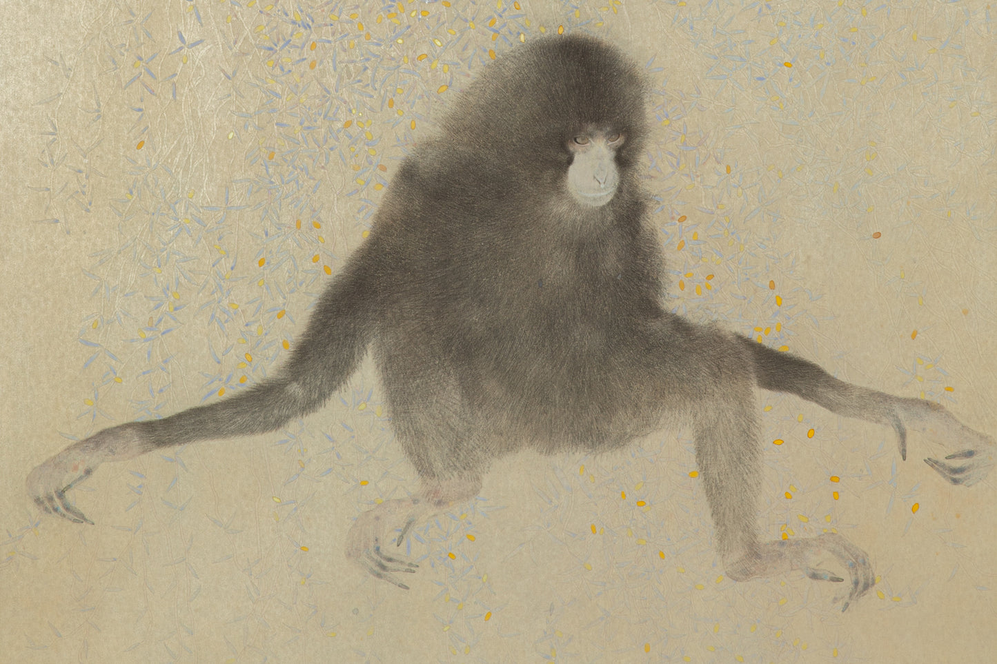 alt="Close-up detail of Gen painting by Koichi Takeuchi in Nihonga style"