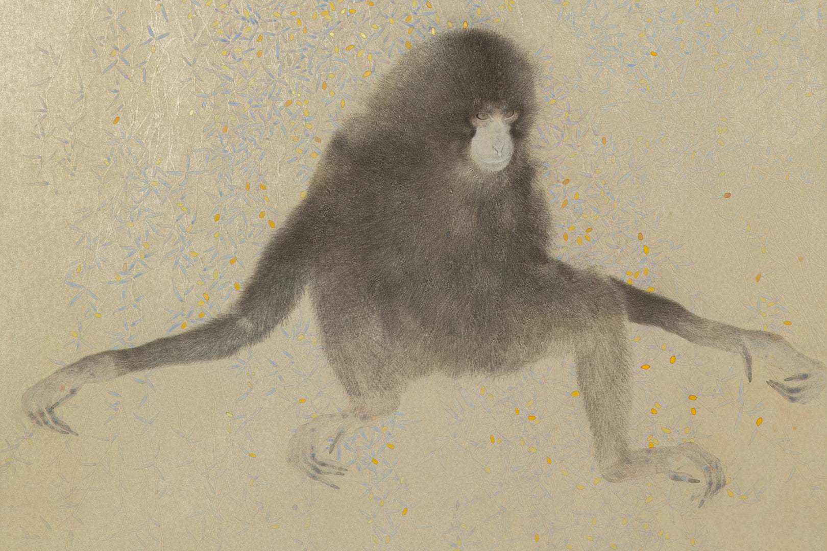 alt="Close-up detail of Gen painting by Koichi Takeuchi in Nihonga style"