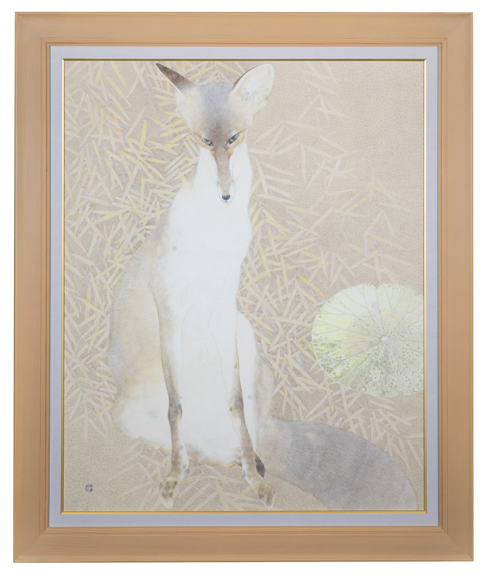 alt="Framed The Silver Night painting by Koichi Takeuchi in Nihonga style"