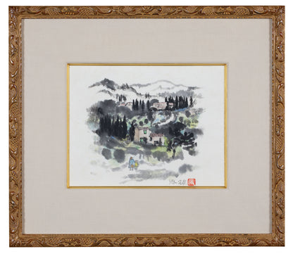 髙山辰雄　「路」　27.3×37.8㎝（5号大）　2.2kg　額付き