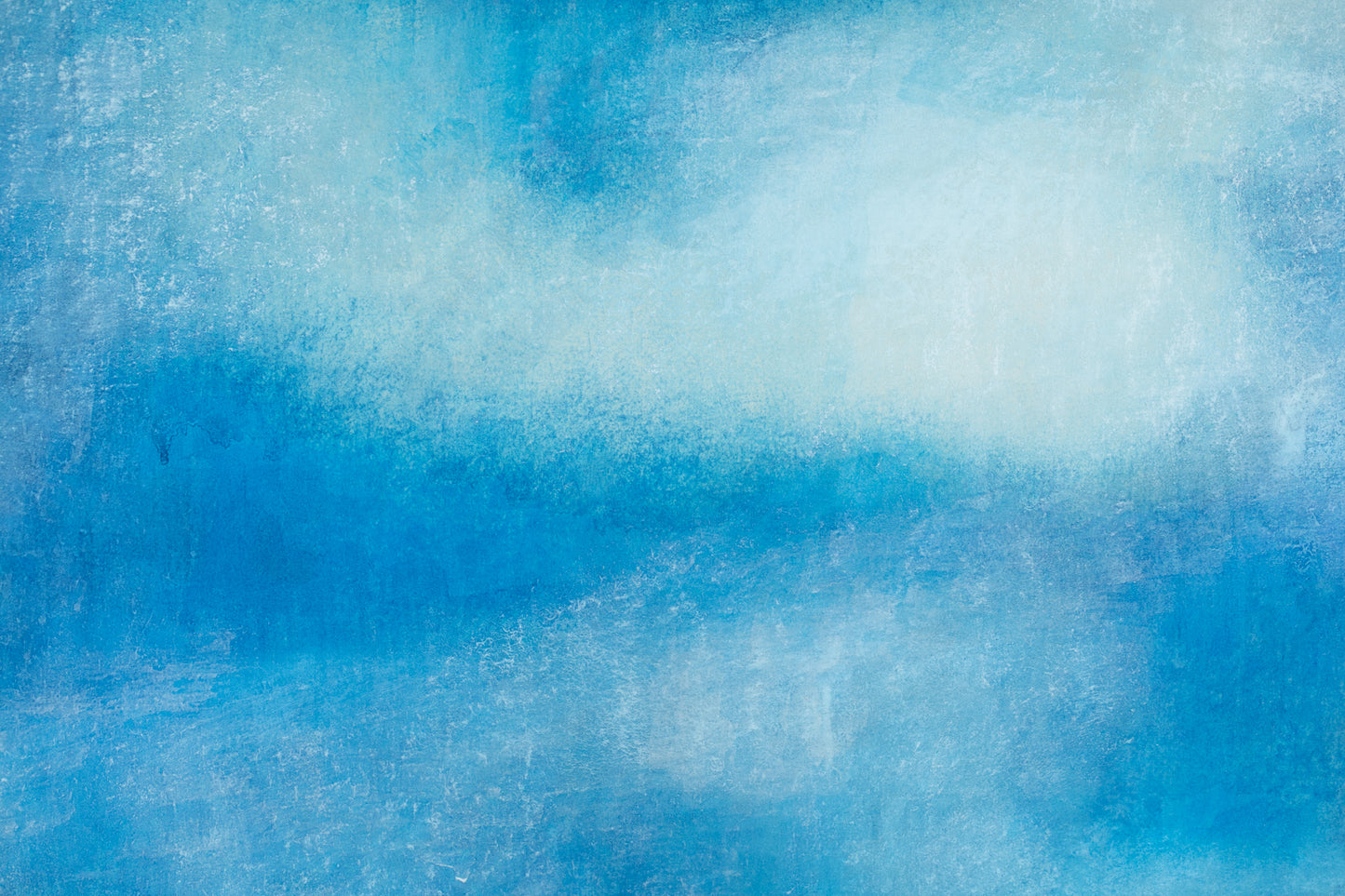 alt="Close-up detail of Yuunmushin (Clouds, Wandering Free) painting showing drifting clouds and subtle gradations of blue by Eien Iwahashi in Nihonga style"
