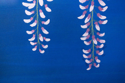 alt="Close-up detail of Harufukamu painting by Susumu Maki in Nihonga style"

