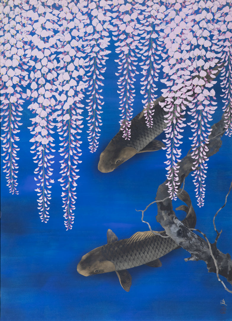 牧　進　「春深む」　100.4×73.0㎝（40号）　13.5kg　額付き