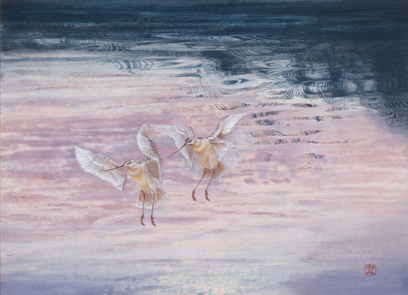 中野嘉之　「茜色の刻」　63.0×73.0㎝（20号）　7.4㎏　額付き