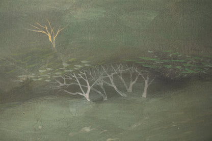 alt="Close-up detail of Ikoi painting by Mika Okumura in Nihonga style"
