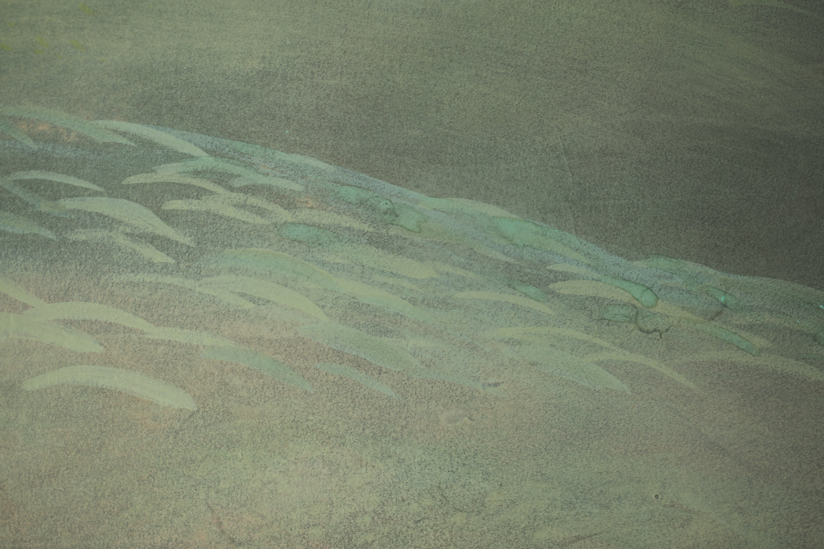 alt="Close-up detail of Ikoi painting by Mika Okumura in Nihonga style"
