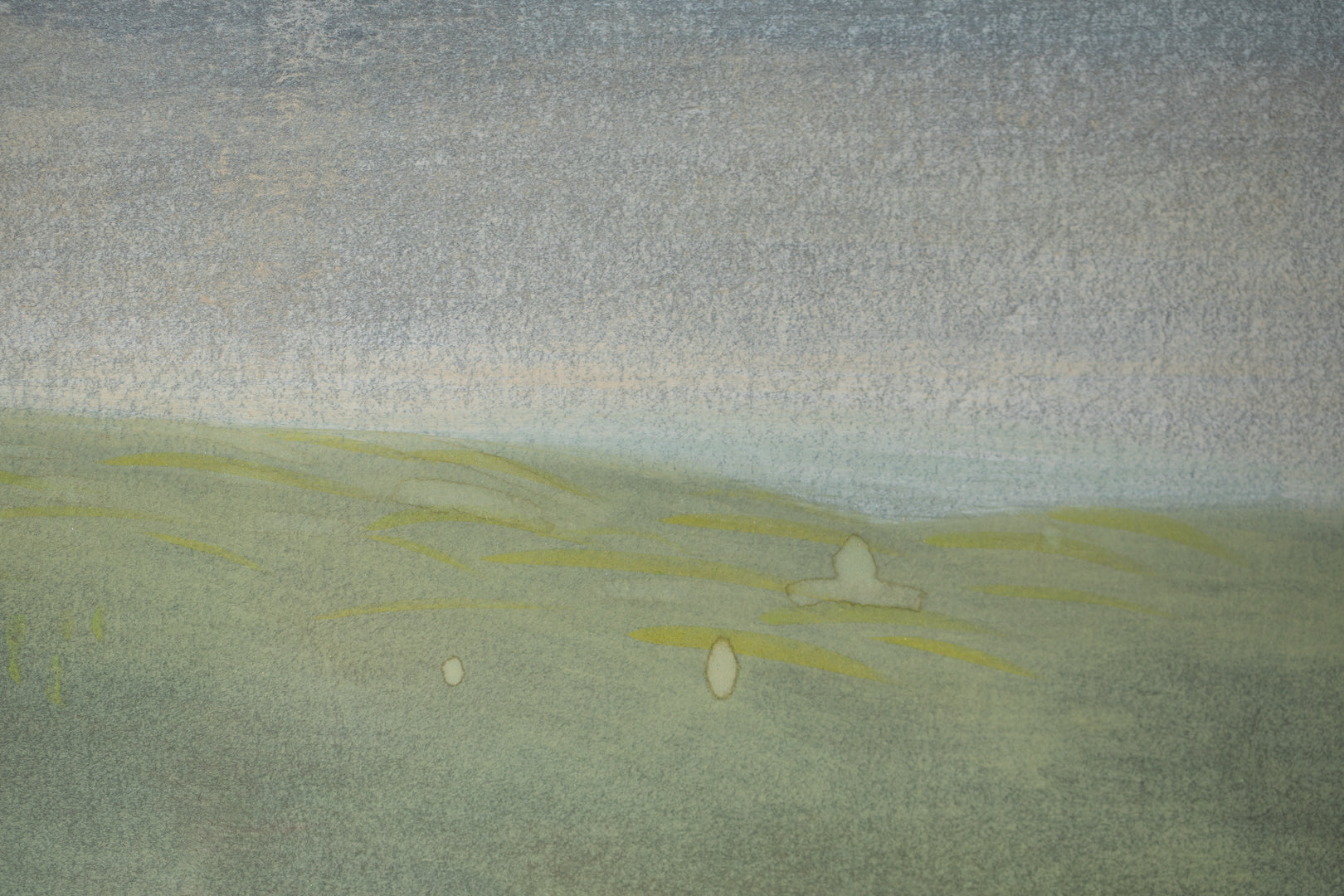alt="Close-up detail of Ikoi painting by Mika Okumura in Nihonga style"
