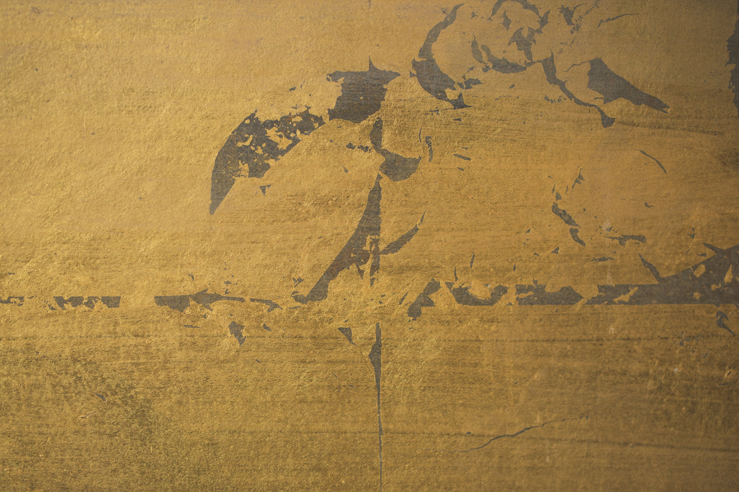 alt="Close-up detail of Ikoi painting by Mika Okumura in Nihonga style"
