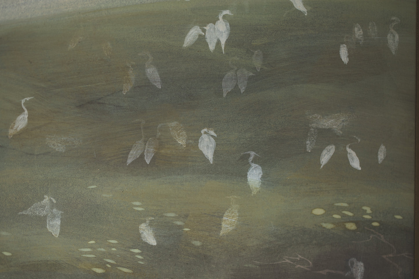 alt="Close-up detail of Ikoi painting by Mika Okumura in Nihonga style"
