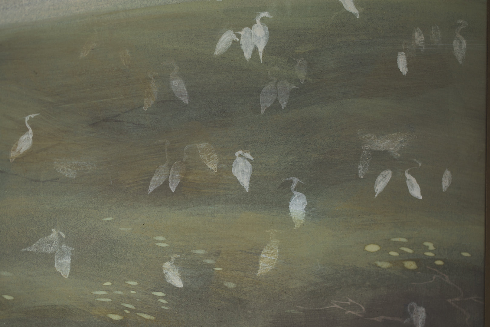 alt="Close-up detail of Ikoi painting by Mika Okumura in Nihonga style"
