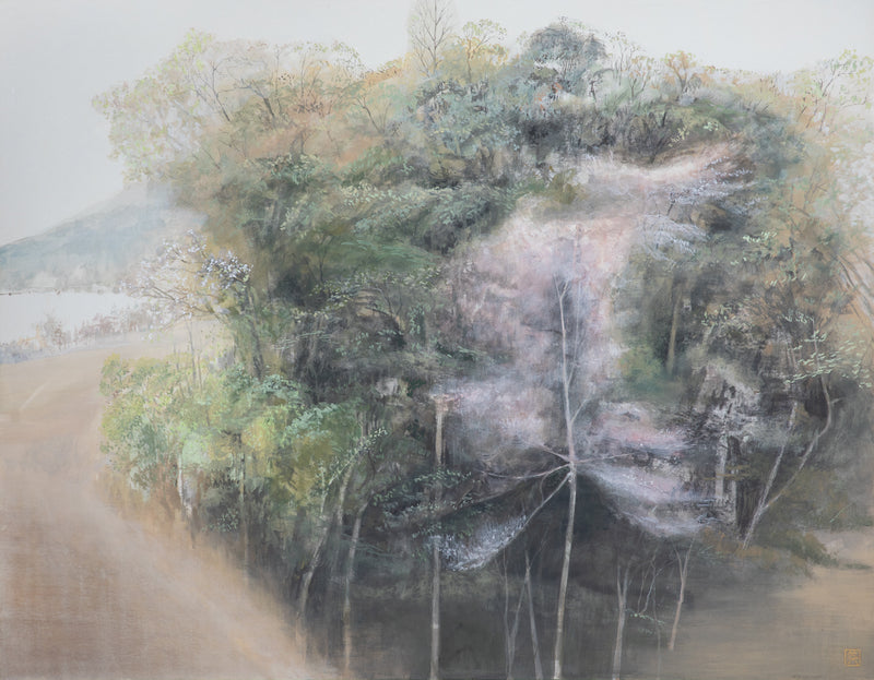 奥村美佳　「山桜」　91.8×116.5㎝（50号）15.0kg 額付き　
