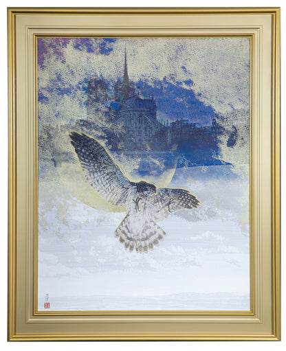 alt="Framed Kakou painting by Yoshihiro Shimoda in Nihonga style"
