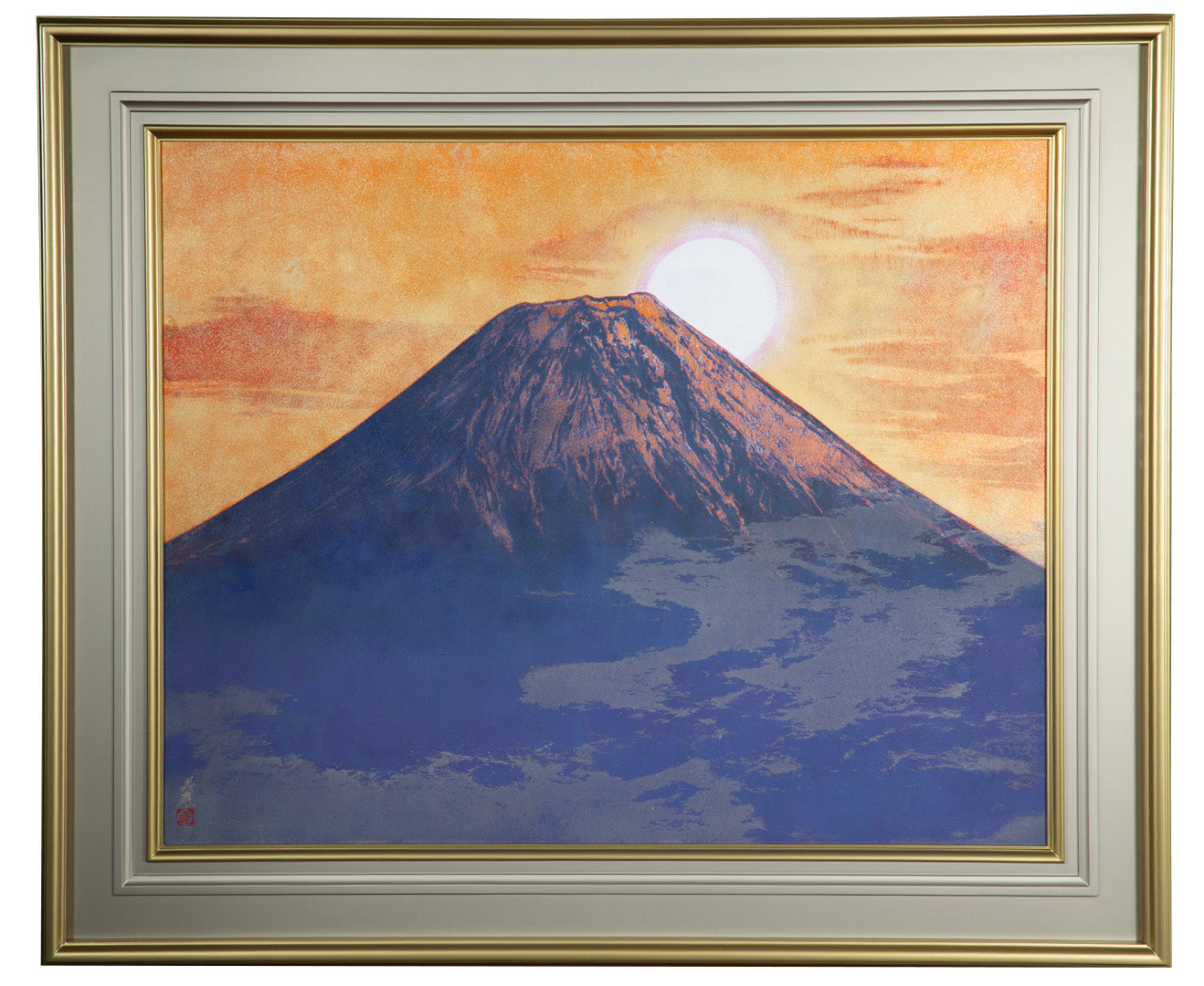 alt="Framed Reimei painting by Yoshihiro Shimoda in Nihonga style"
