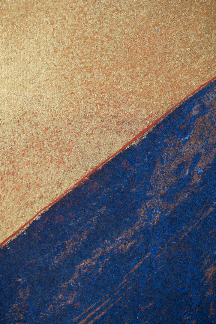 alt="Close-up detail of Reimei painting by Yoshihiro Shimoda in Nihonga style"
