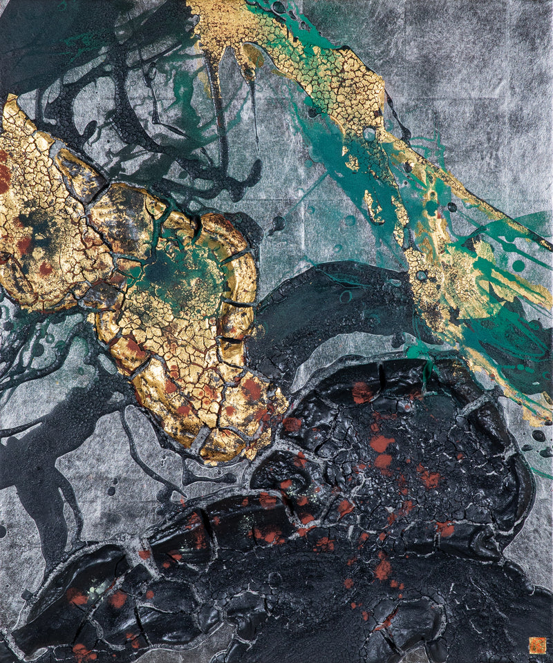 菅原健彦　「臥龍の松」　72.7×60.6㎝（20号）　10.1㎏　額付き
