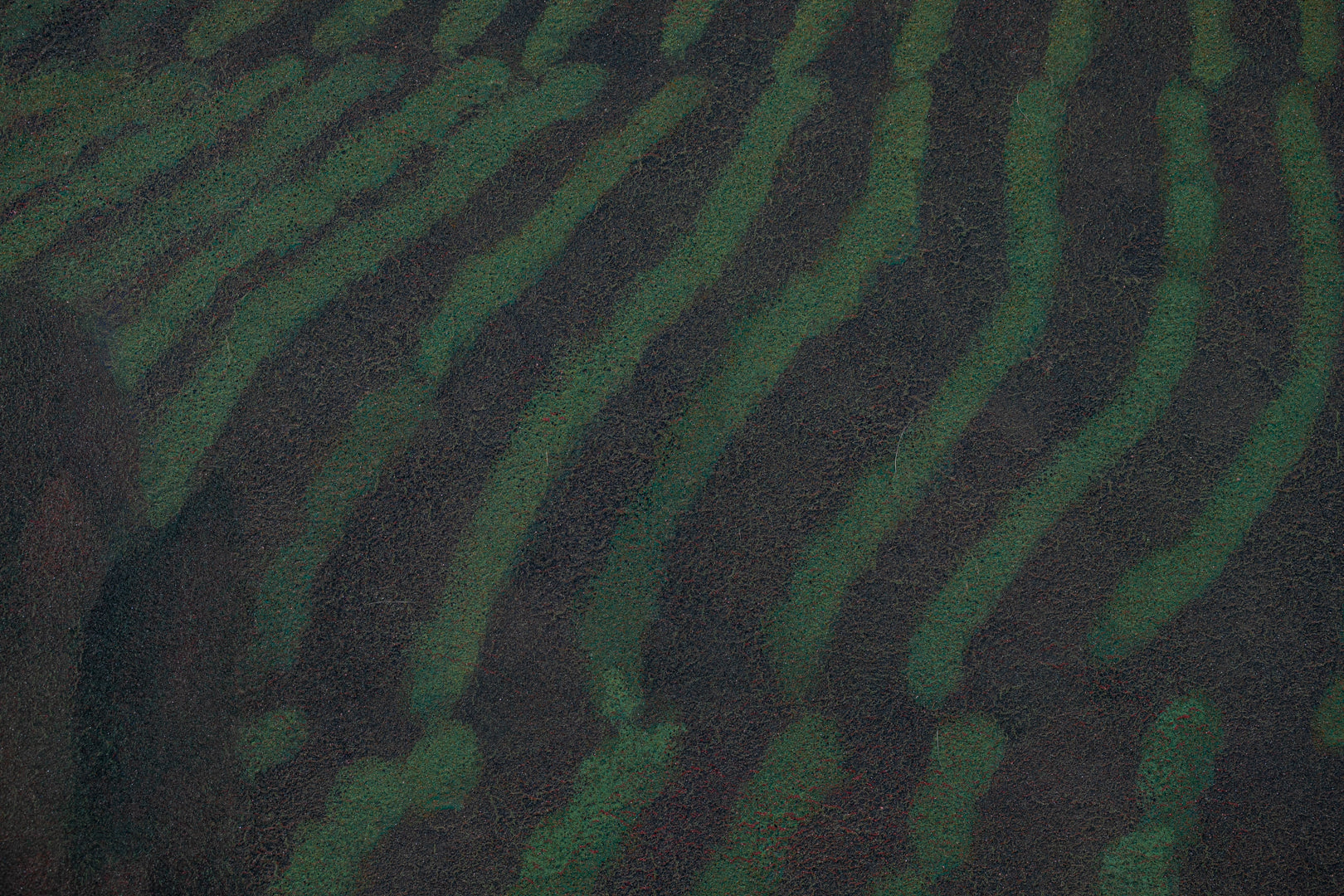 alt="Close-up detail of Akeru Oka (The Hill at Dawn) painting showing the fields, grove, and morning sky by Tatsuo Takayama in Nihonga style"
