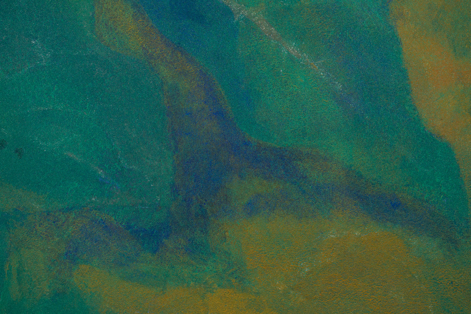 alt="Close-up detail of Inko (The Parakeets) painting showing the vivid green parakeets and colorful leaves by Tatsuo Takayama in Nihonga style"
