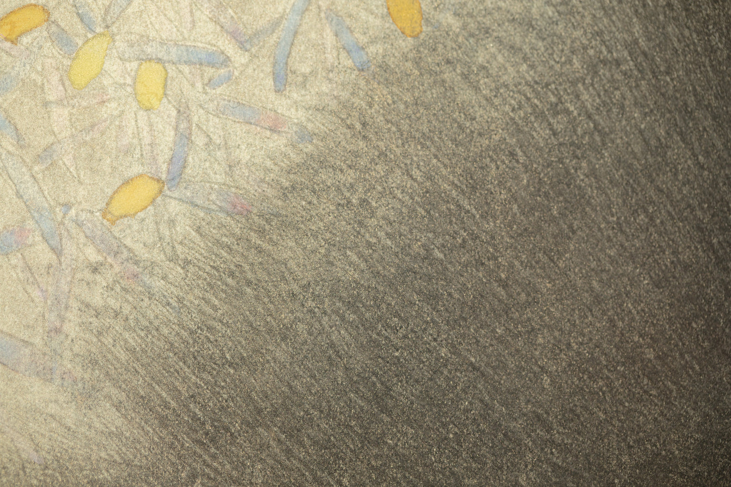 alt="Close-up detail of Gen painting by Koichi Takeuchi in Nihonga style"
