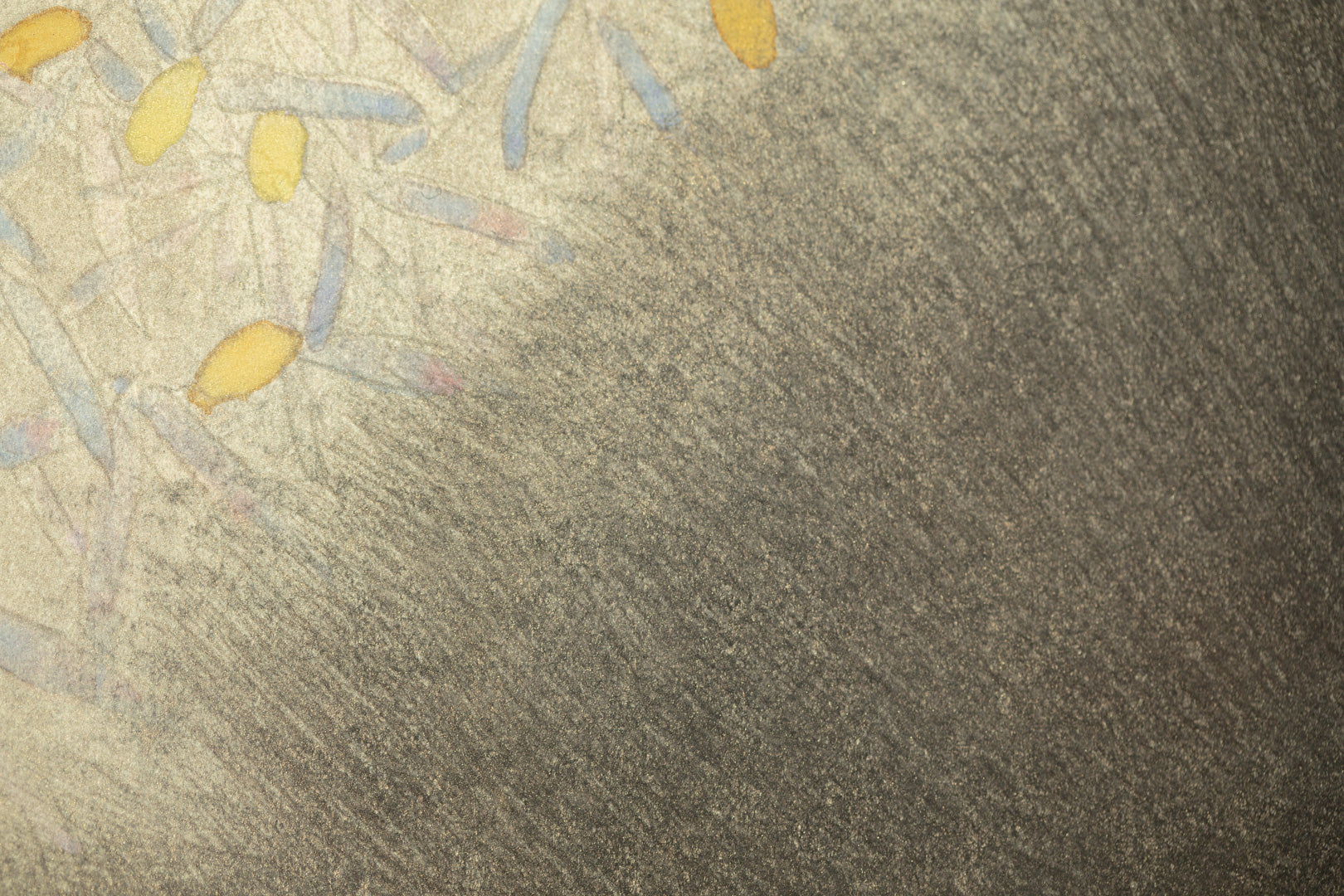 alt="Close-up detail of Gen painting by Koichi Takeuchi in Nihonga style"
