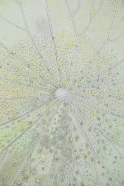 alt="Close-up detail of The Silver Night painting showing the silver fox and surrounding plants by Koichi Takeuchi in Nihonga style"
