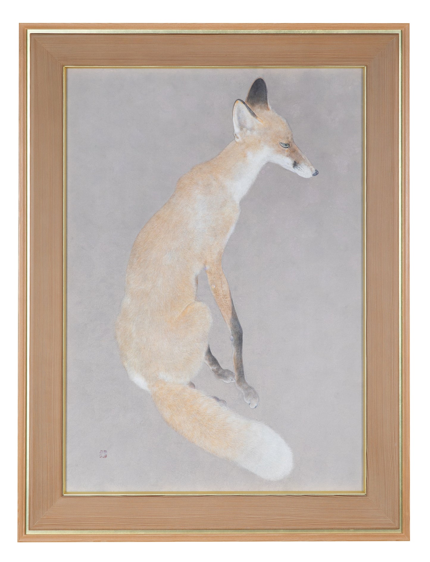 alt="Framed Kitsune (The Fox) painting by Koichi Takeuchi in Nihonga style"
