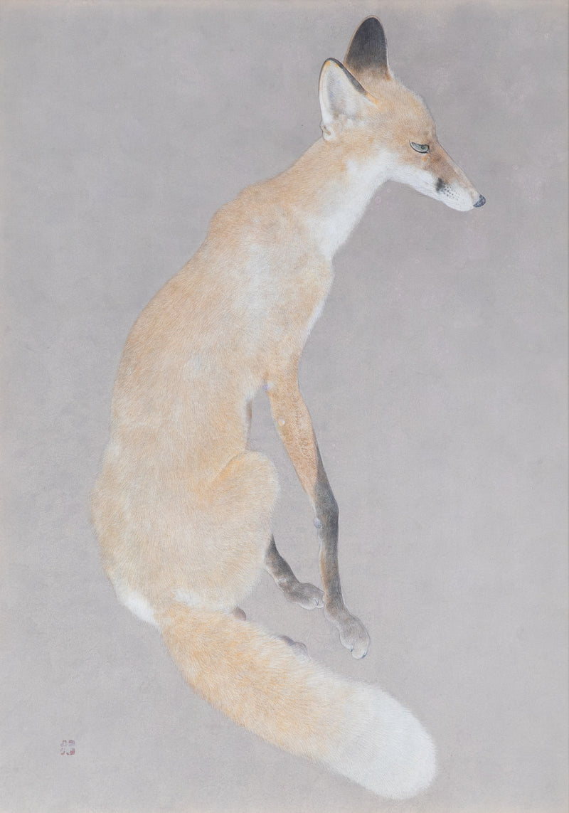 竹内浩一　「狐」　84.4×59.8㎝（25号大）　9.4㎏　額付き