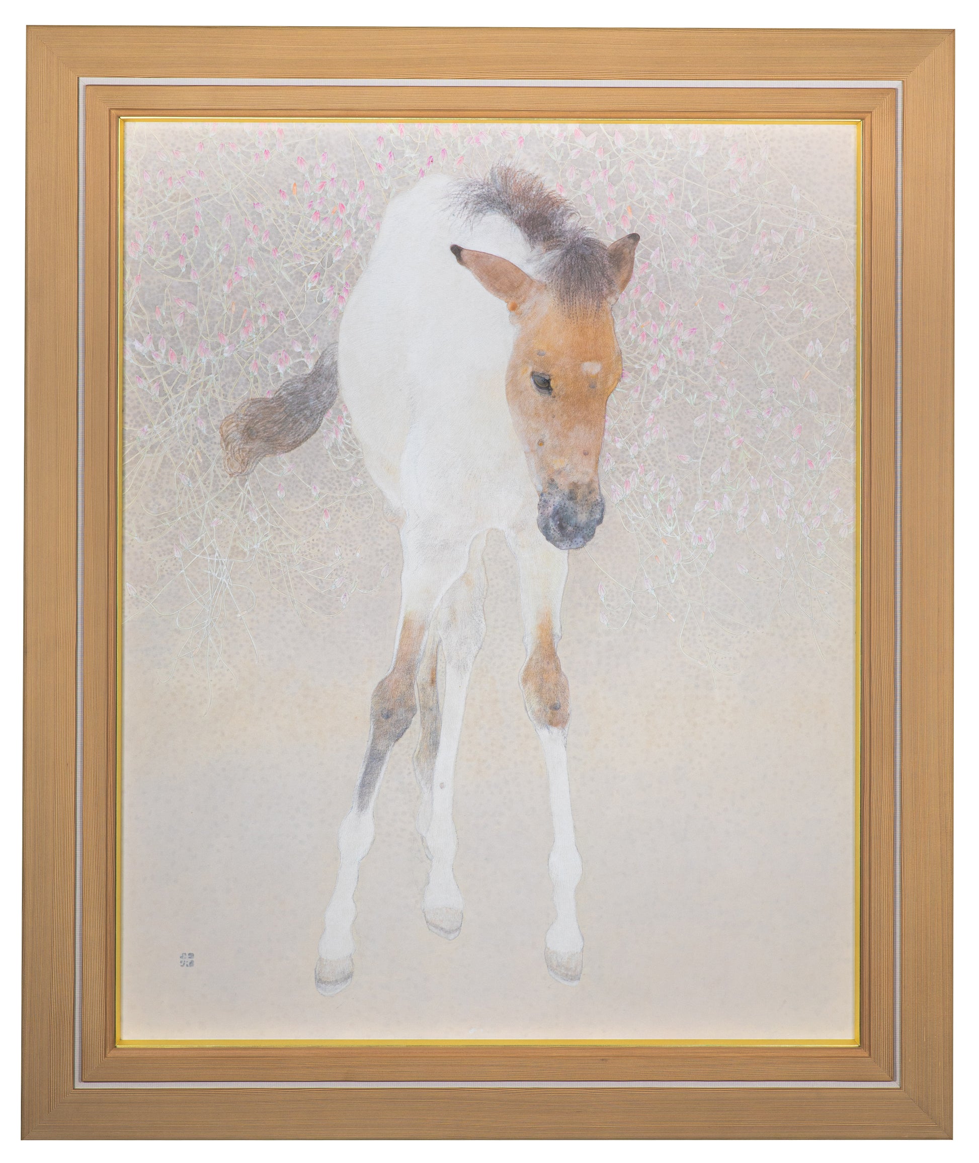 alt="Framed Ko painting by Koichi Takeuchi in Nihonga style"
